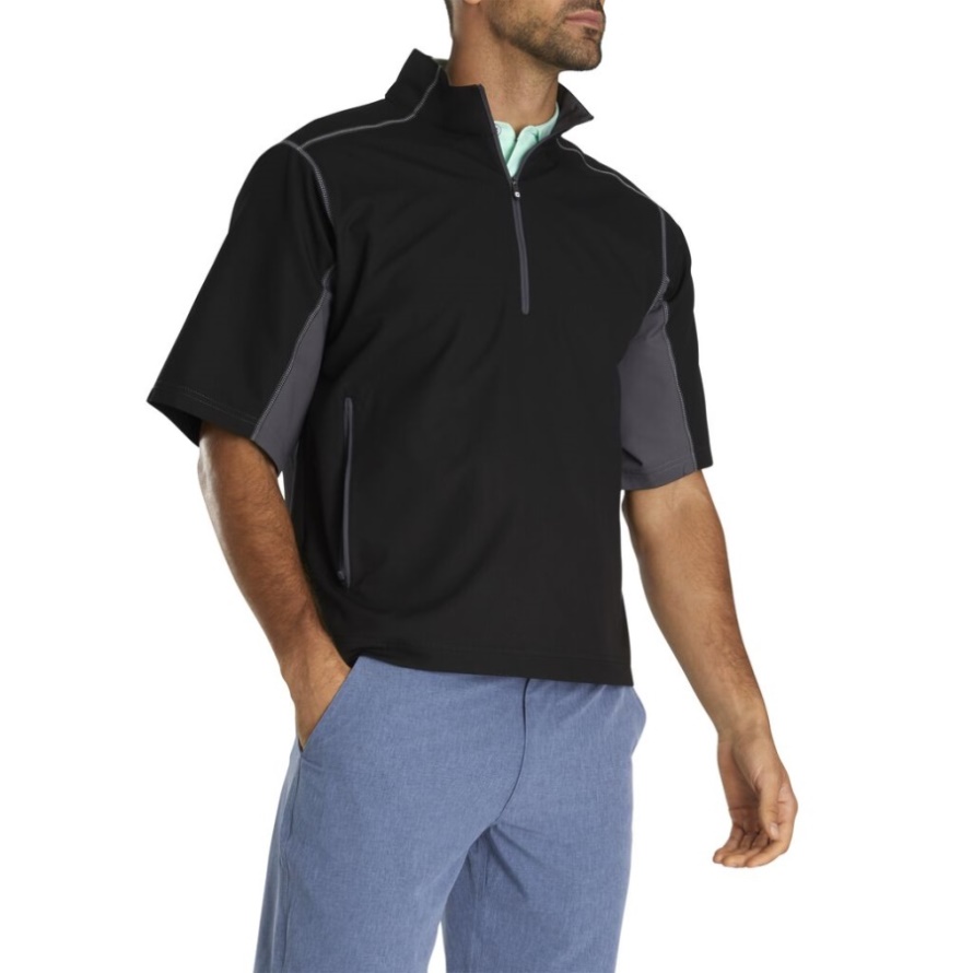 Black-Charcoal Footjoy CA Short Sleeve Sport Windshirt