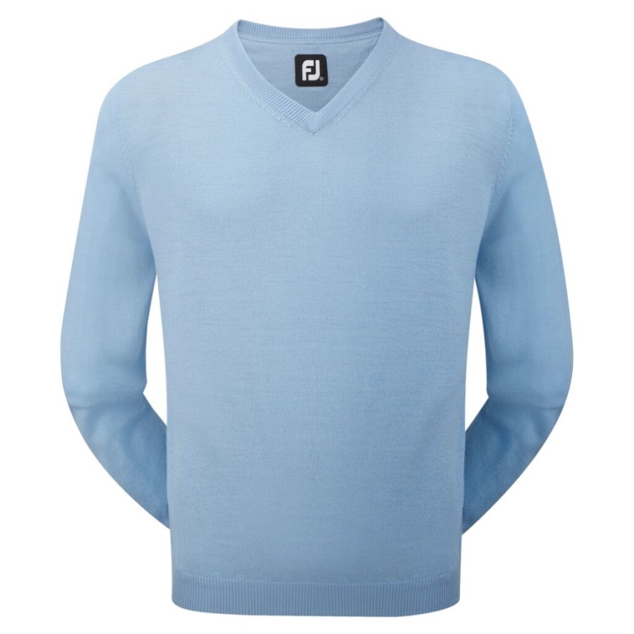 Footjoy CA Light Blue Lambswool V-Neck Pullover