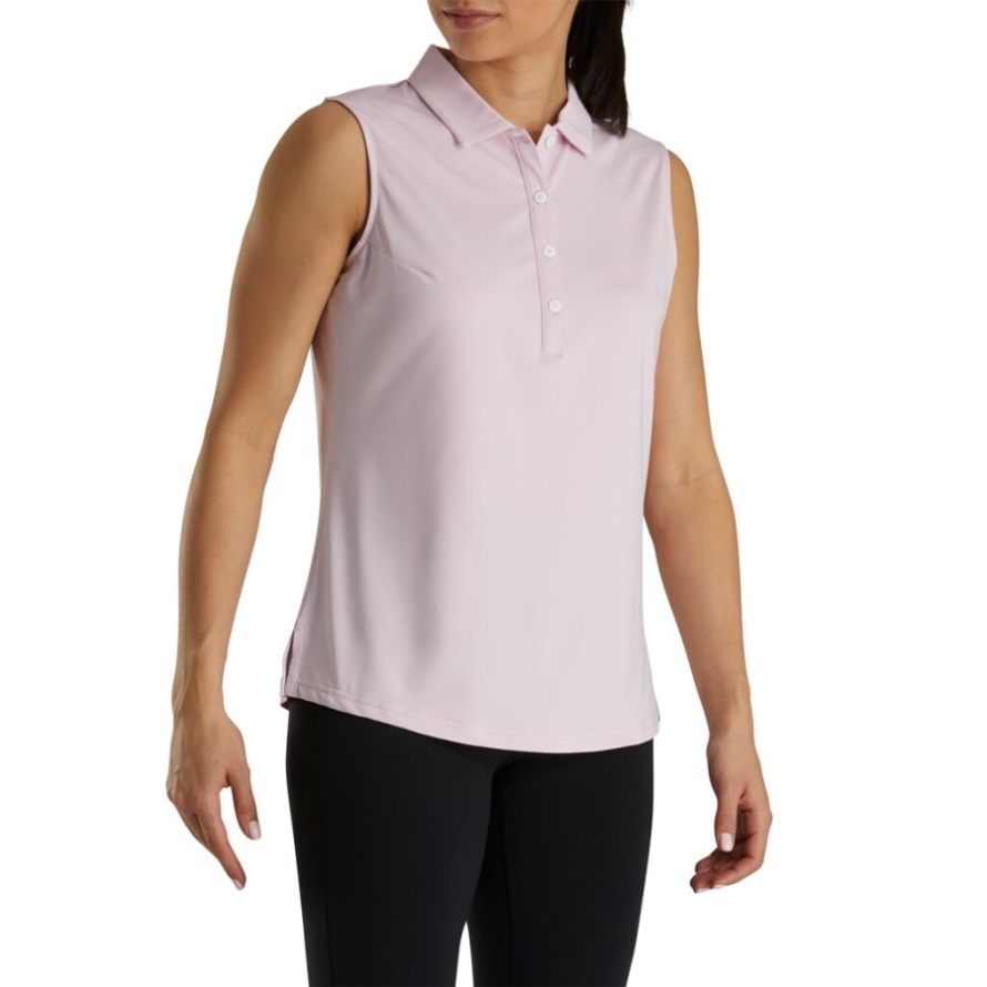 Footjoy CA Light Pink Solid Lisle Sleeveless Women