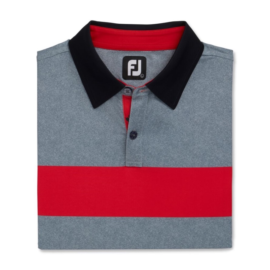 2-Button Chest Band with Trim Charcoal Heather-Red-Black Footjoy CA