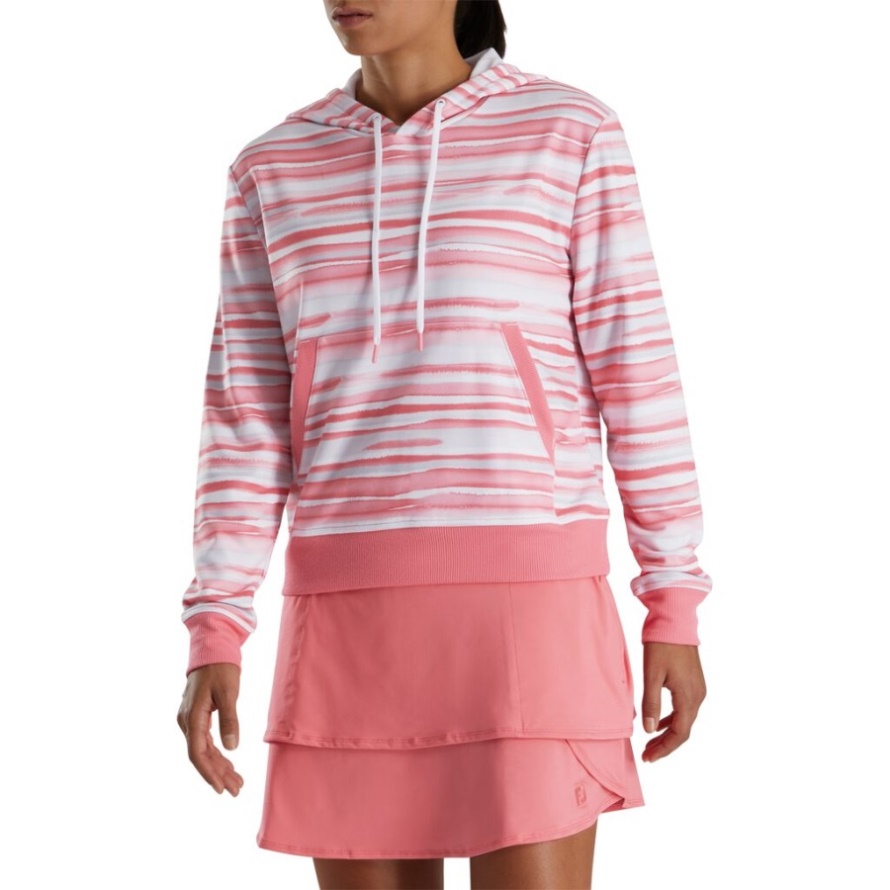 Watercolor Pullover Hoodie Women Bright Coral Footjoy CA