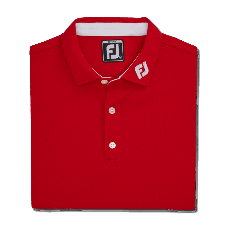 Red Solid Pique Self Collar Junior - FJ Tour Collar Footjoy CA
