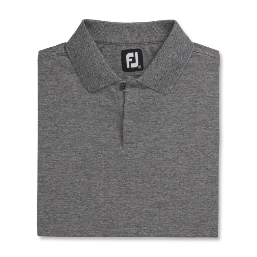 Heather Coal-Black Footjoy CA Athletic Fit Pique Block Sleeve Knit Collar-Previous Season Style