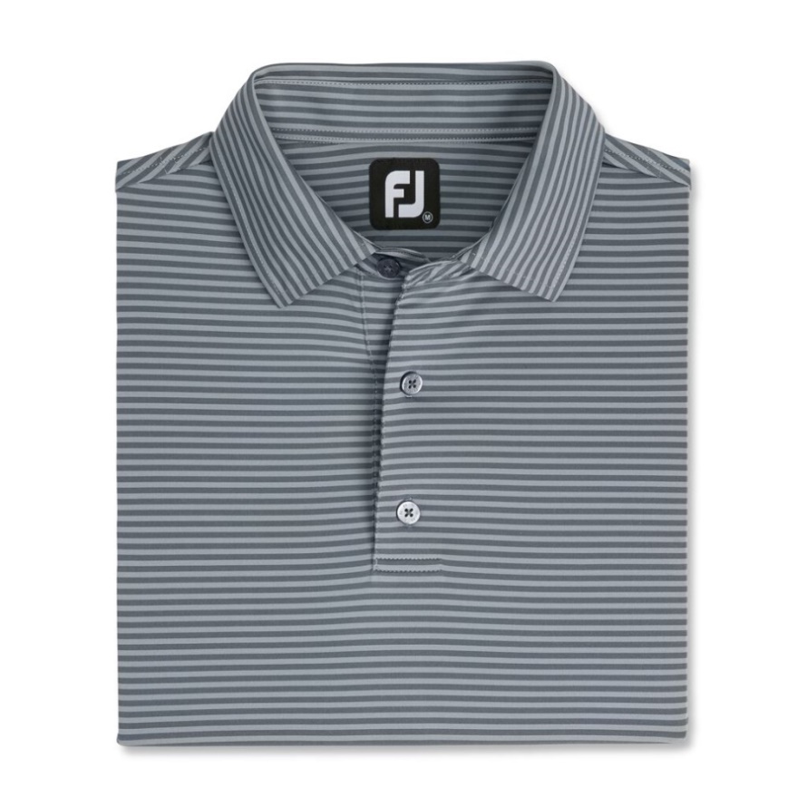 Grey-Smoke Lisle Feeder Stripe Self Collar Footjoy CA