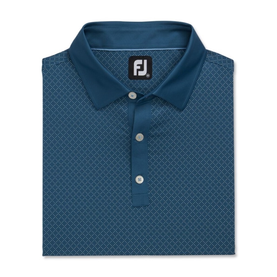 Ink Footjoy CA Diamond Dot Print Lisle Self Collar