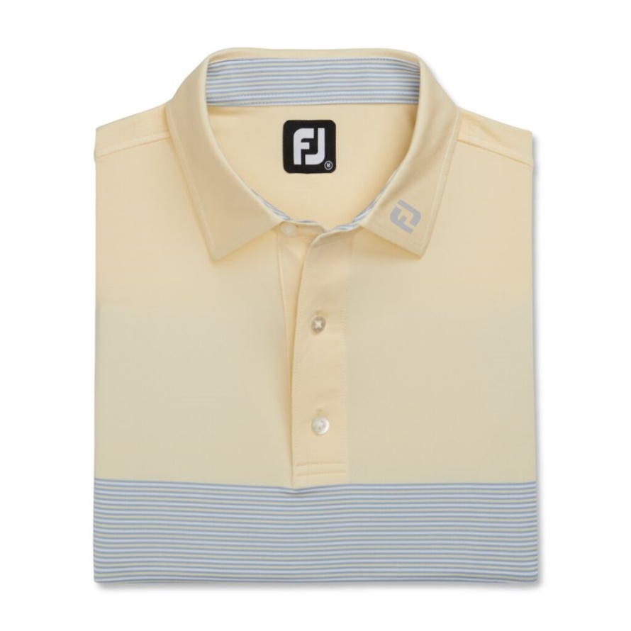 Footjoy CA Color Block Lisle Self Collar-Previous Season Style Lemonade-White-Dove Grey