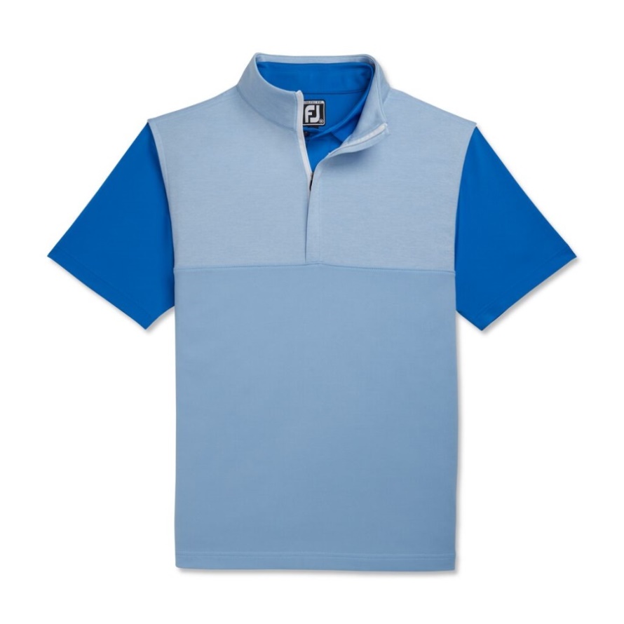 Footjoy CA Heather Yoke Half-Zip Vest Dusk Blue