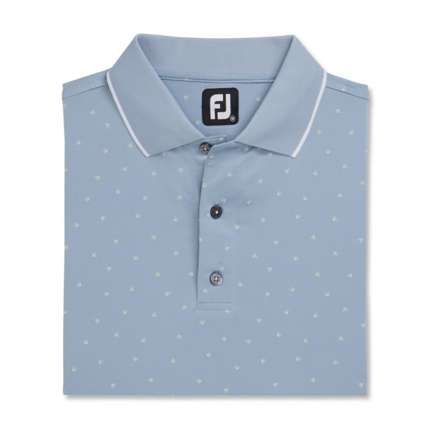 Grey-Lemonade Footjoy CA Push Play Print Lisle Knit Collar-Previous Season Style