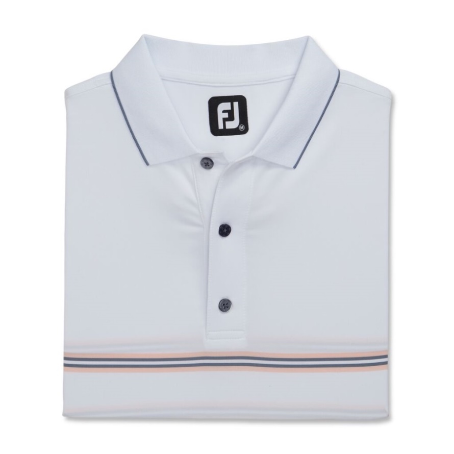 White Footjoy CA Double Band Lisle Knit Collar
