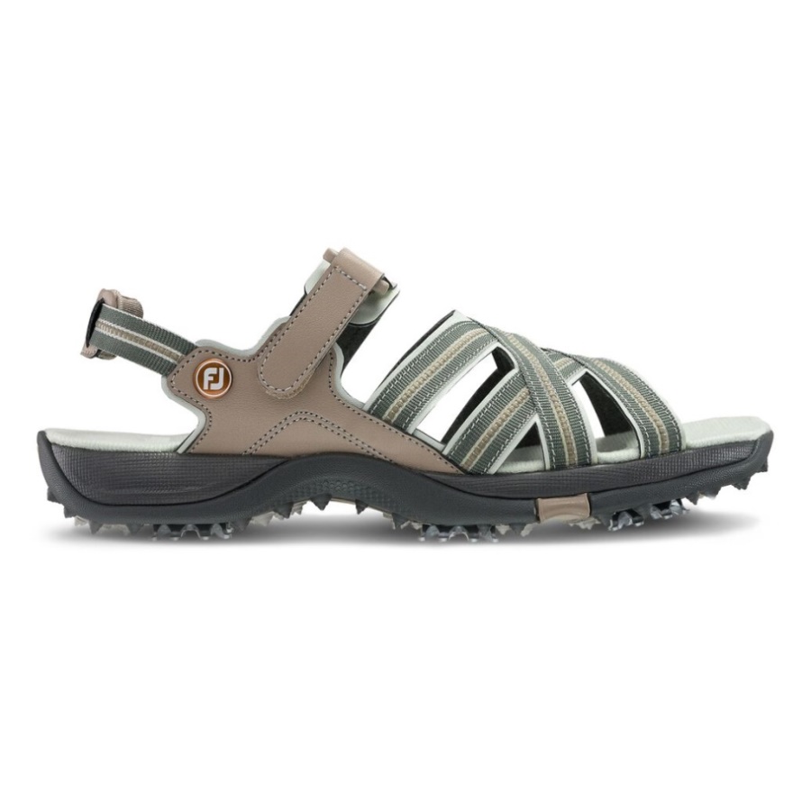 Footjoy CA Golf Sandals Women-Previous Season Style Tan-Light Grey New