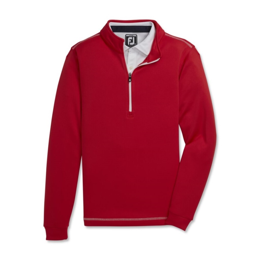 Red Half-Zip Contrast Stitch Mid-Layer Junior Footjoy CA