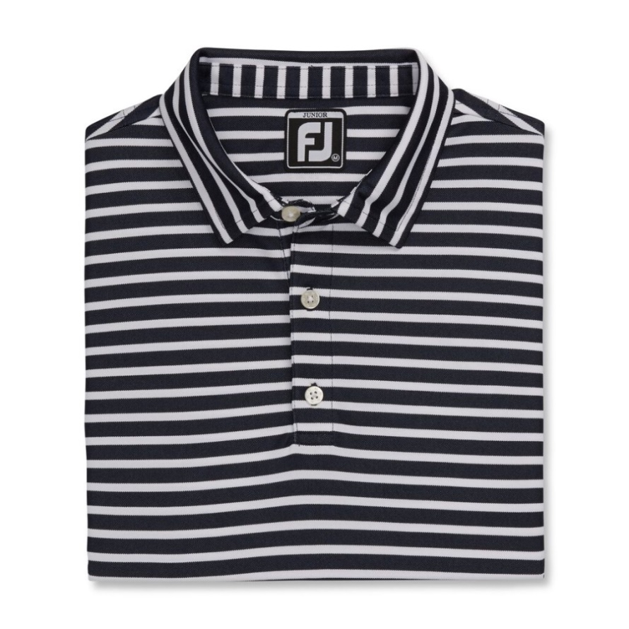 Navy-White Striped Pique Self Collar Junior Footjoy CA