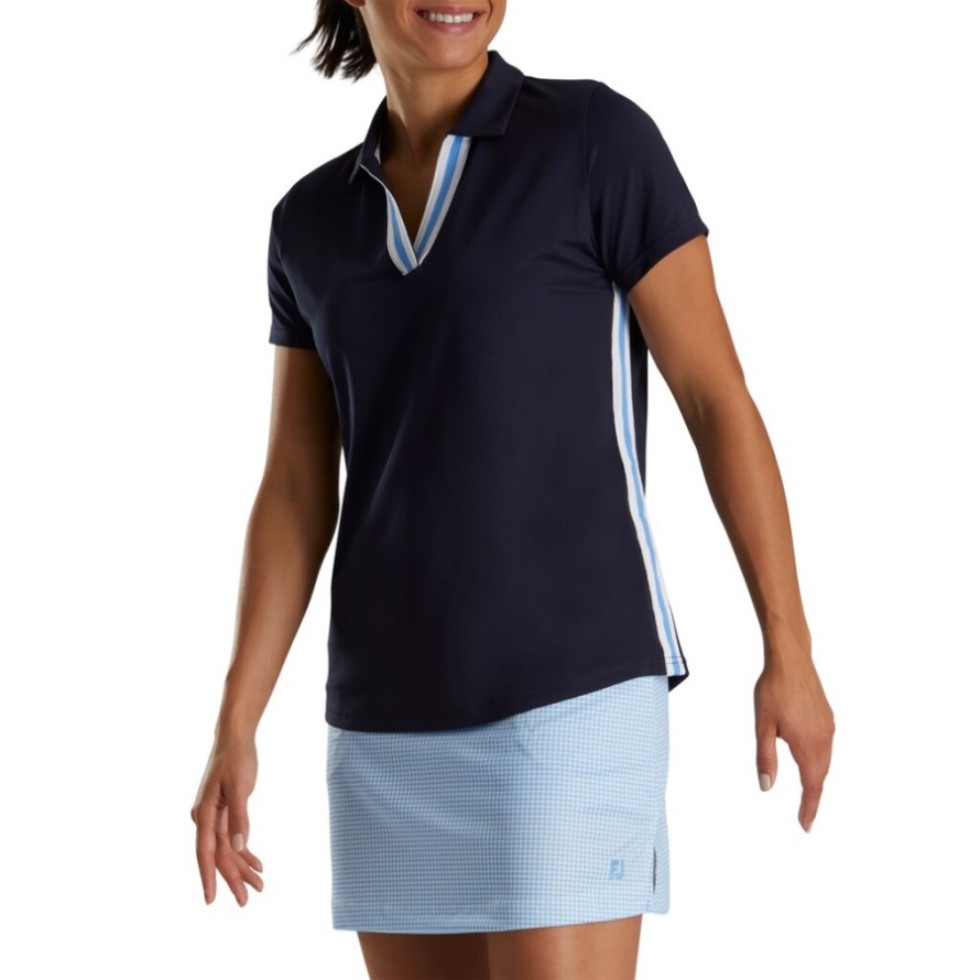 Footjoy CA Navy Stripe Ribbon Trim Women