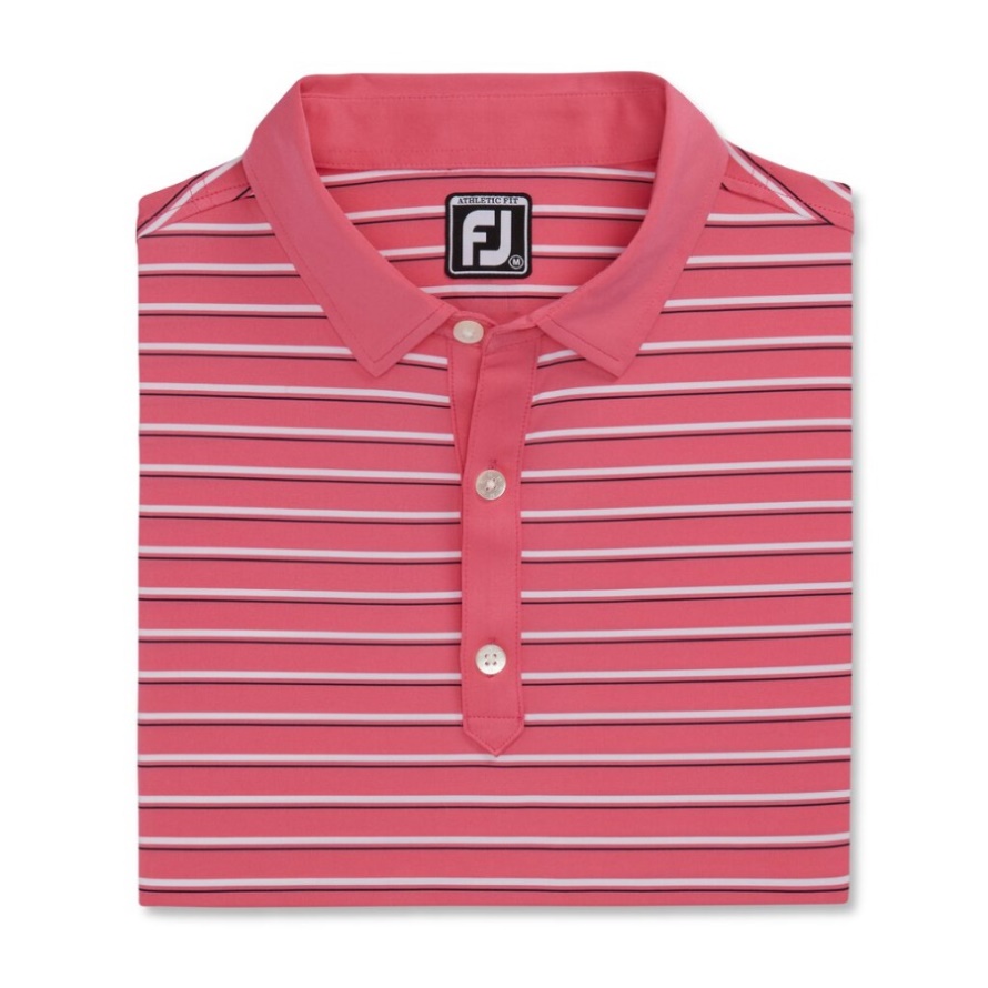 Watermelon Footjoy CA Athletic Fit Multi-Stripe Lisle Self Collar