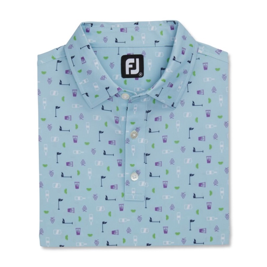 Footjoy CA Light Blue Transfusion Print Lisle Self Collar