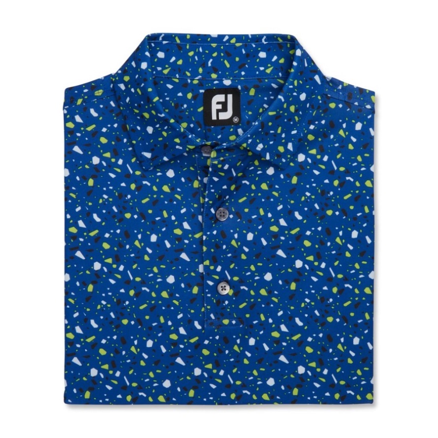 Terrazzo Print Lisle Self Collar Ocean Footjoy CA