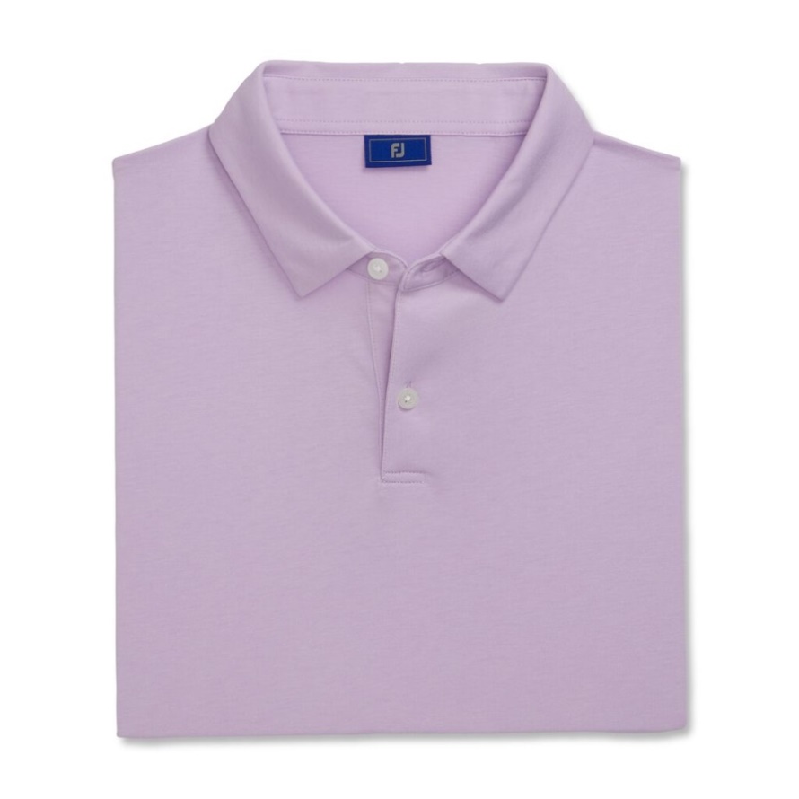 Athletic Fit Solid Jersey Self Collar Footjoy CA Pale Purple
