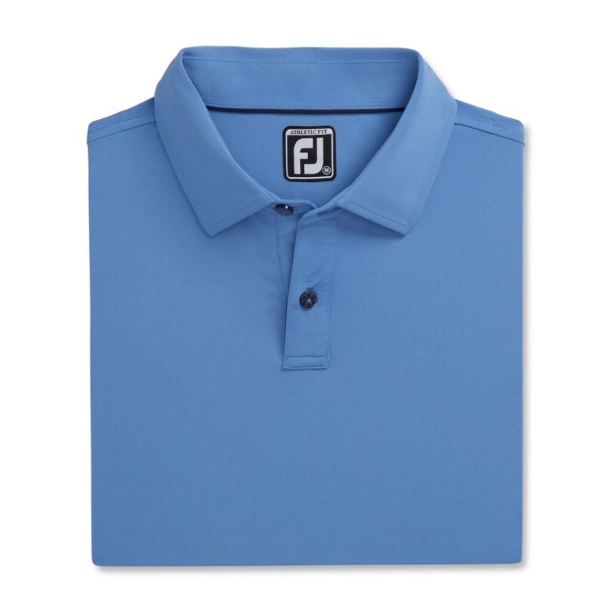 Athletic Fit Solid Lisle Self Collar Footjoy CA Indigo