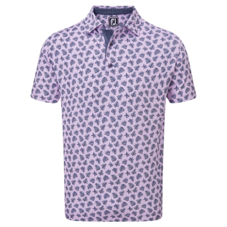 Footjoy CA Lavender-Navy Shadow Palm Print Pique