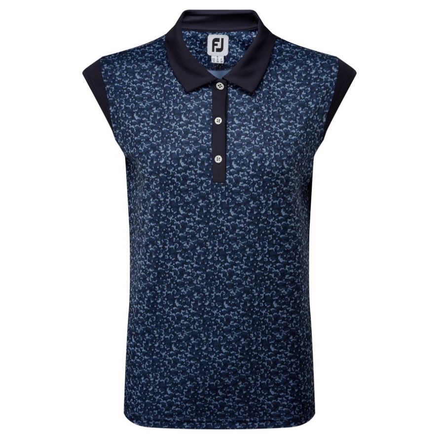 Women's Cap Sleeve Print Interlock Navy Footjoy CA