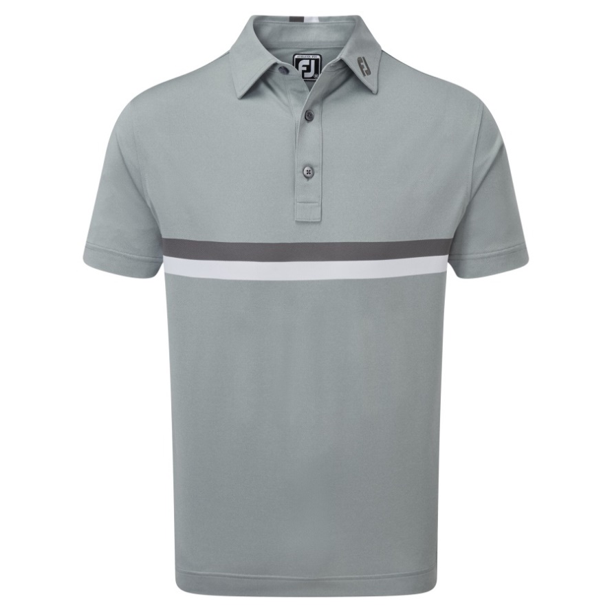 Grey-Charcoal-White Double Chest Band Pique Footjoy CA