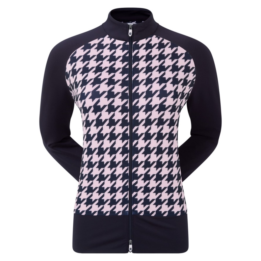 Footjoy CA Women's Houndstooth Mid-Layer Navy-Pink