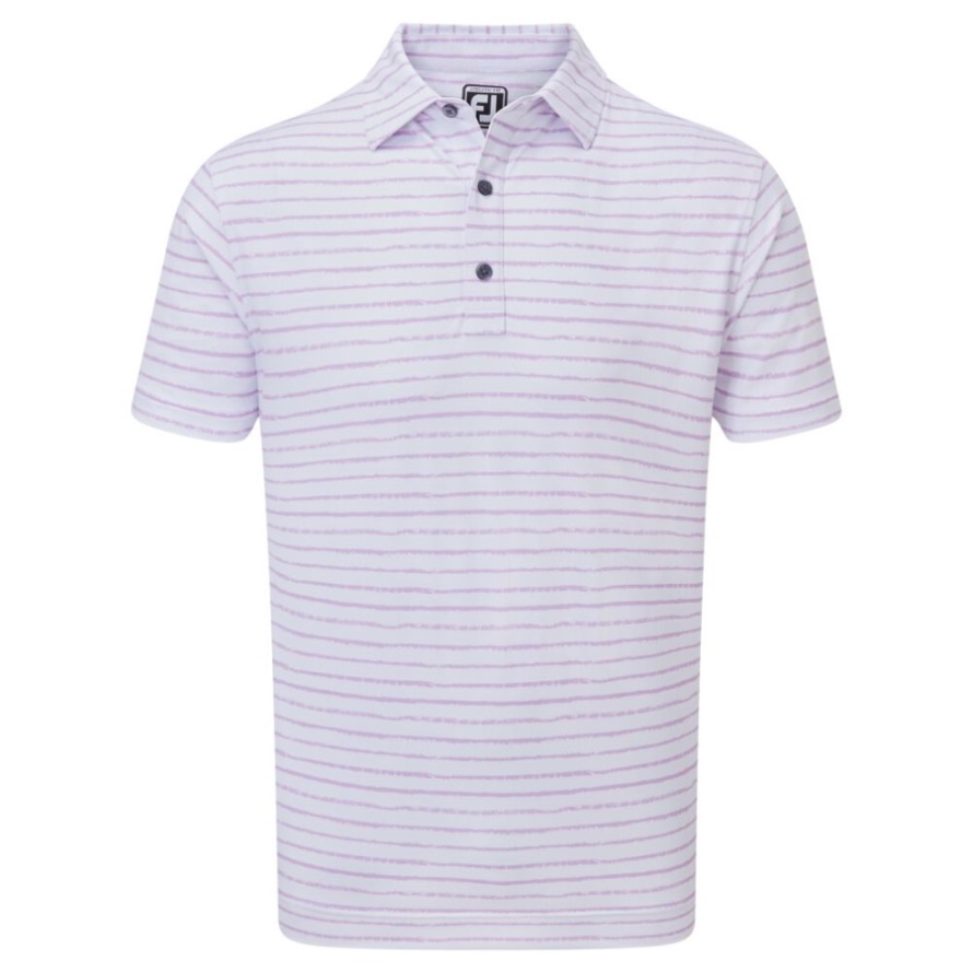 Chalk Link Print Pique Footjoy CA White-Lavender