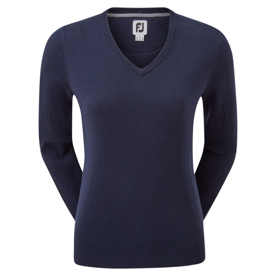 Navy Wool Blend V-Neck Pullover Footjoy CA
