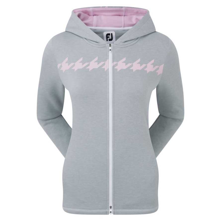 Women's Full-Zip Hoodie Footjoy CA Grey-Pink
