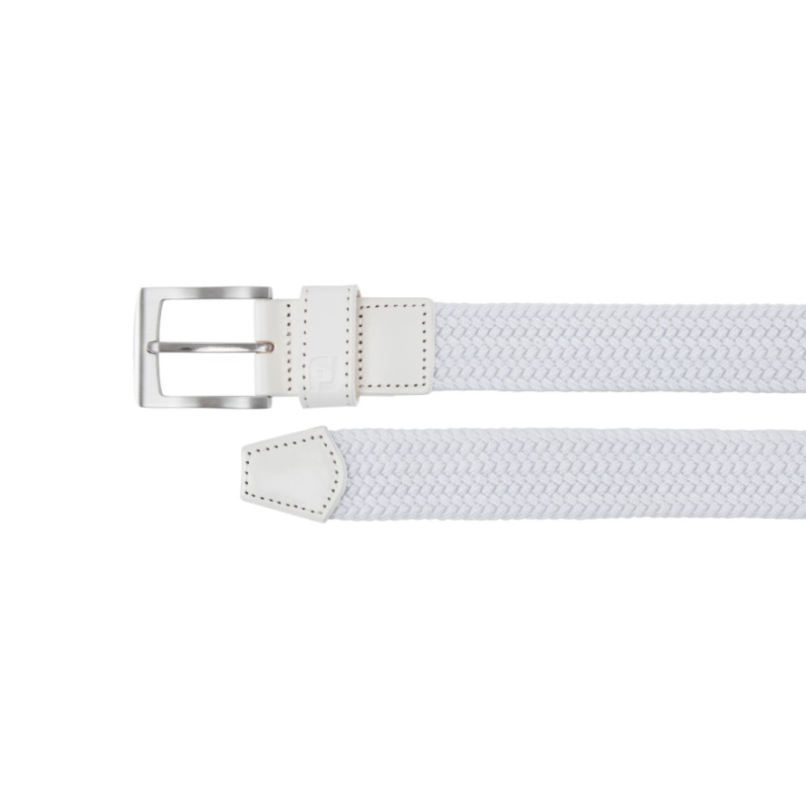 White Footjoy CA Braided Belt