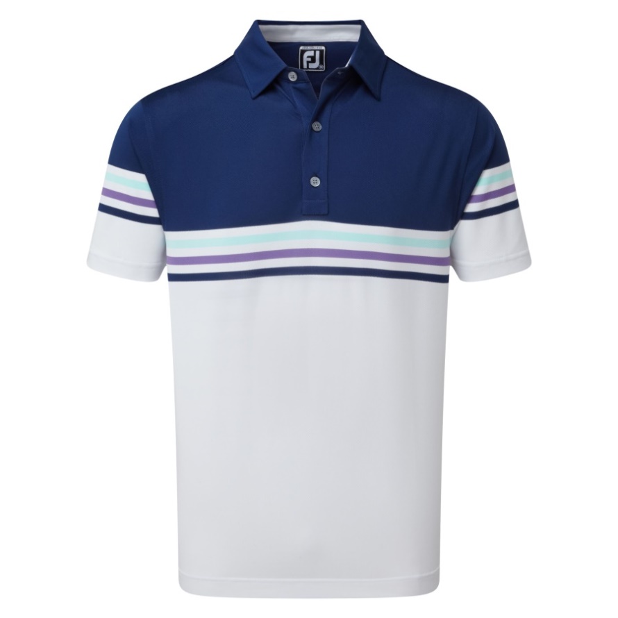 Blue-White Footjoy CA Stretch Pique Colour Block