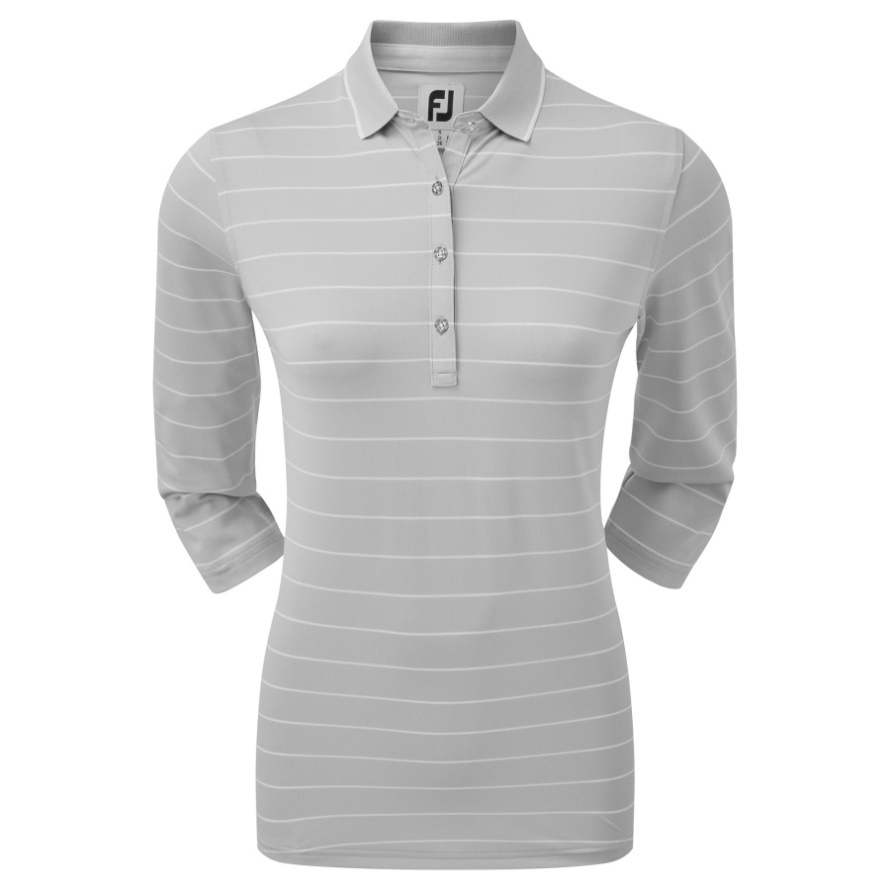 3-4 Sleeve Pinstripe Pique Grey Footjoy CA