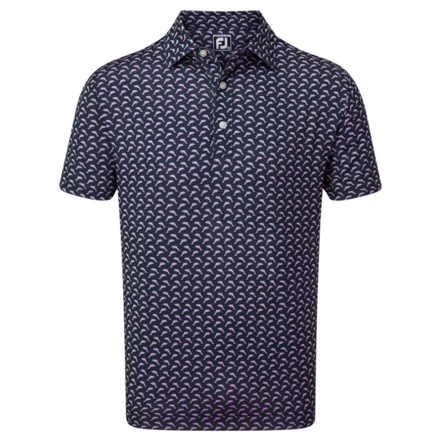 Leaping Dolphins Print Lisle Navy-Purple Footjoy CA