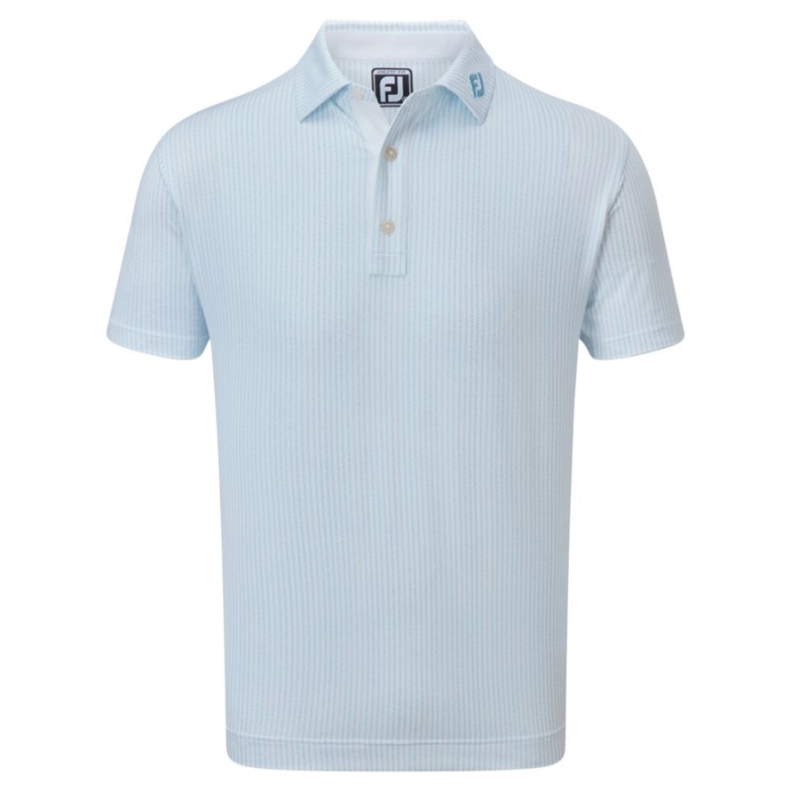 White-Blue Zig-Zag Print Lisle Footjoy CA