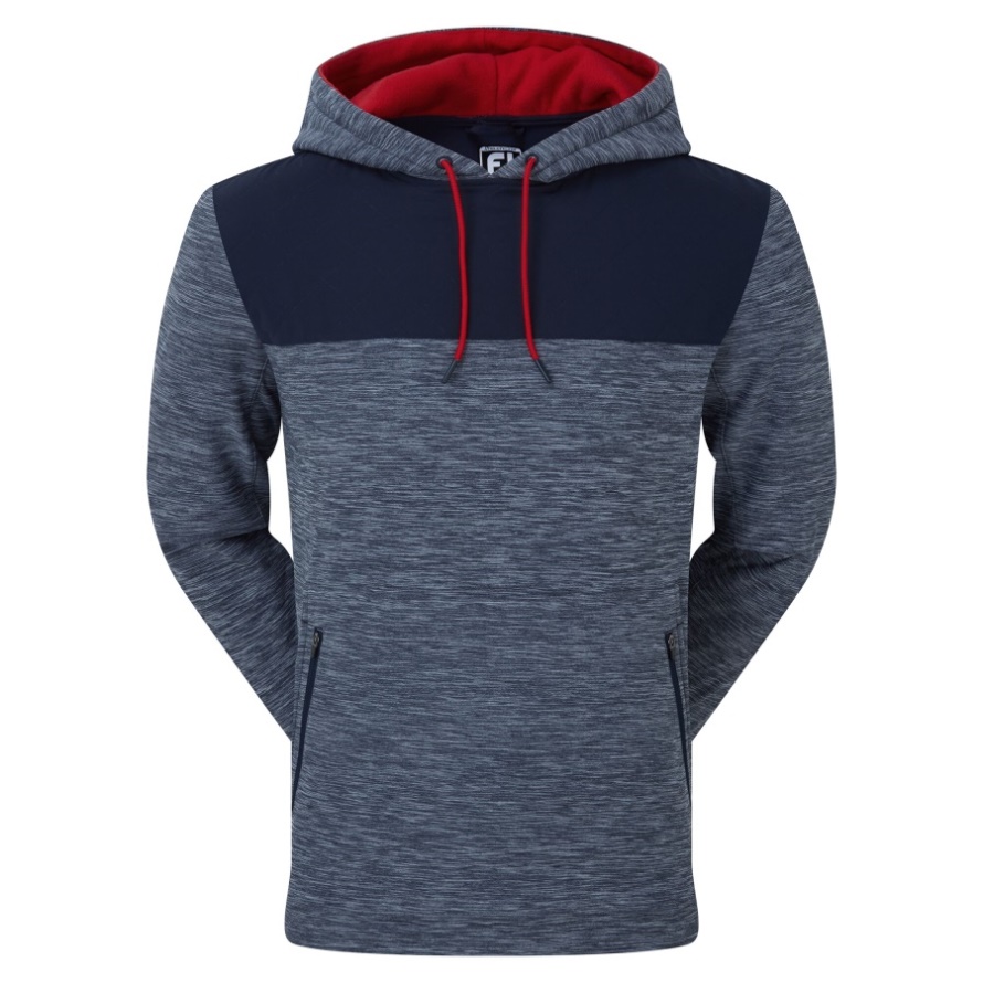 Footjoy CA FJ Thermal Hoodie Navy Spacedye-Navy-Red