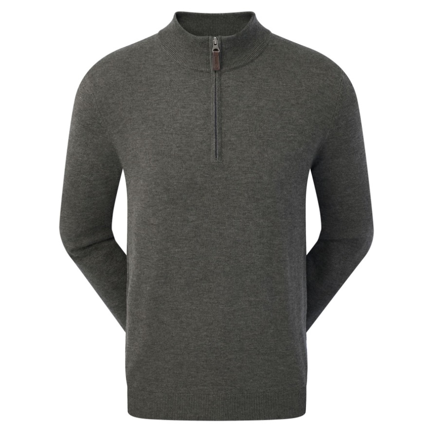 Heather Charcoal Footjoy CA Wool Blend Half-Zip Pullover