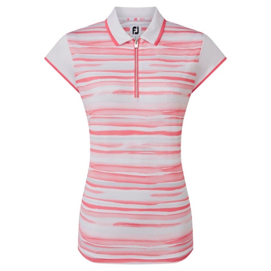 Bright Coral Footjoy CA Cap Sleeve Colour Block Lisle