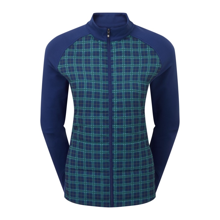Footjoy CA Open Blue-Tartan Open Full-Zip Hybrid Jacket Women