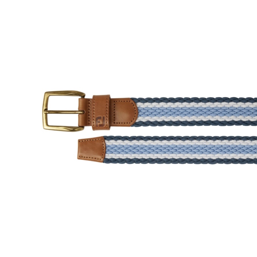 Footjoy CA Striped Braided Belt Ink-White-Dusk Blue