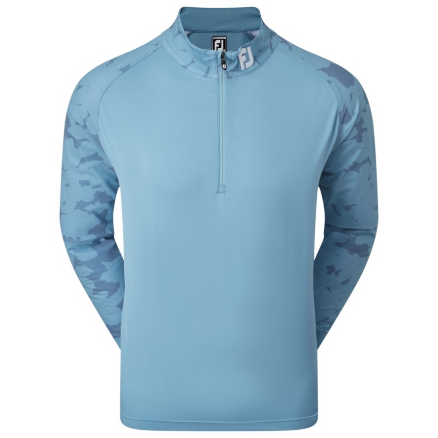 Storm Blue Footjoy CA Camo Floral Half Zip Midlayer