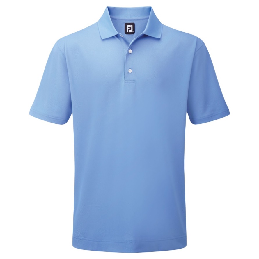 Footjoy CA Light Blue Stretch Pique Solid Knit Collar
