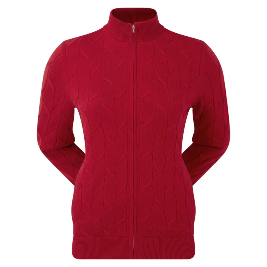 Footjoy CA Red Women's Full-Zip Lined Pullover