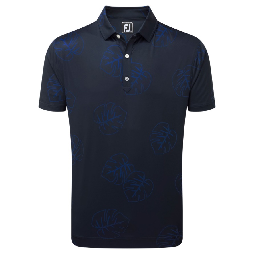 Jungle Leaf Pique Navy Tonal Footjoy CA