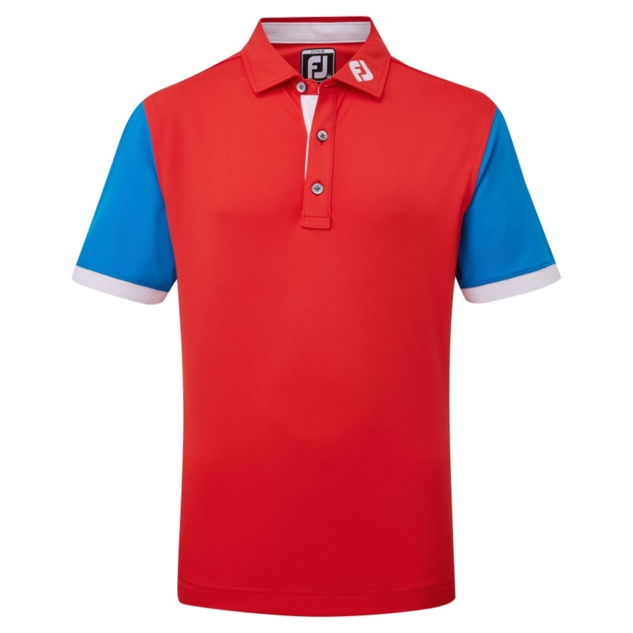 Footjoy CA Junior Colour Block Pique Grey-White