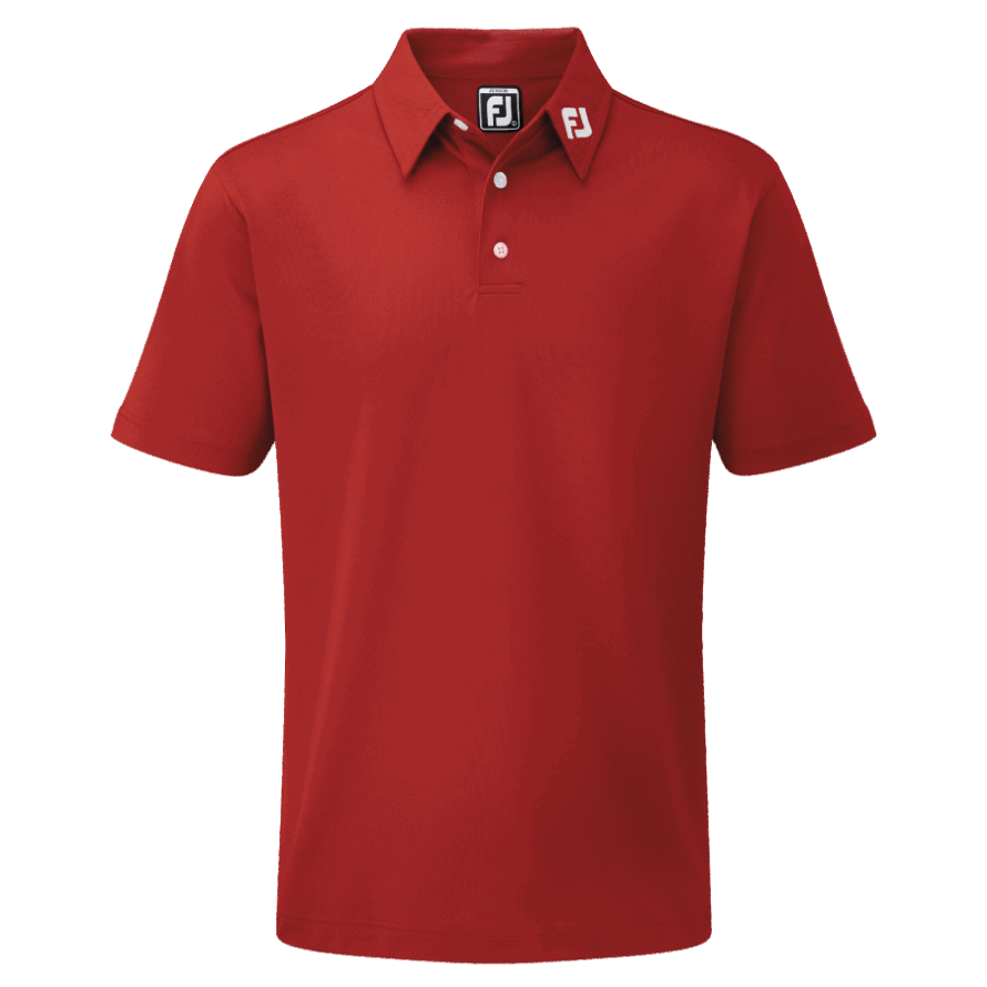 Footjoy CA Red Junior Stretch Pique Solid