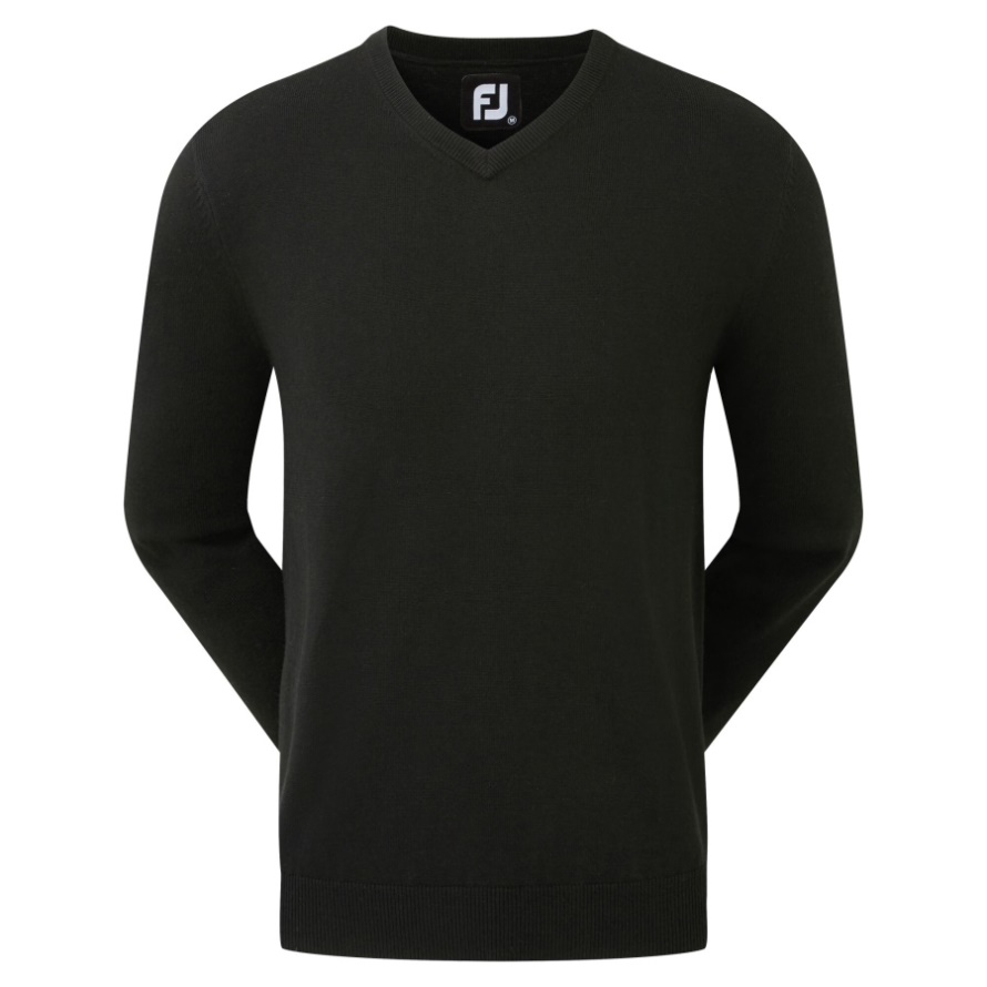 Wool Blend V-Neck Pullover Footjoy CA Black