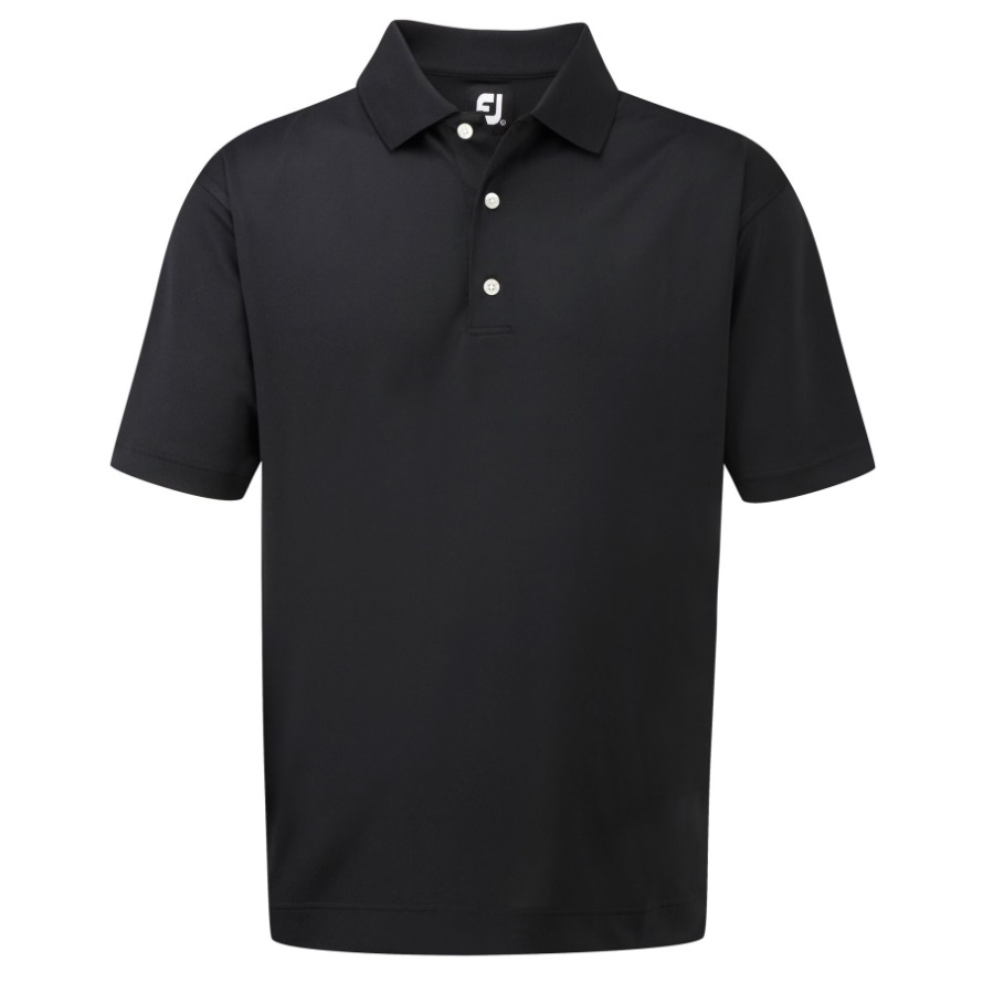 Black Stretch Pique Solid Knit Collar Footjoy CA