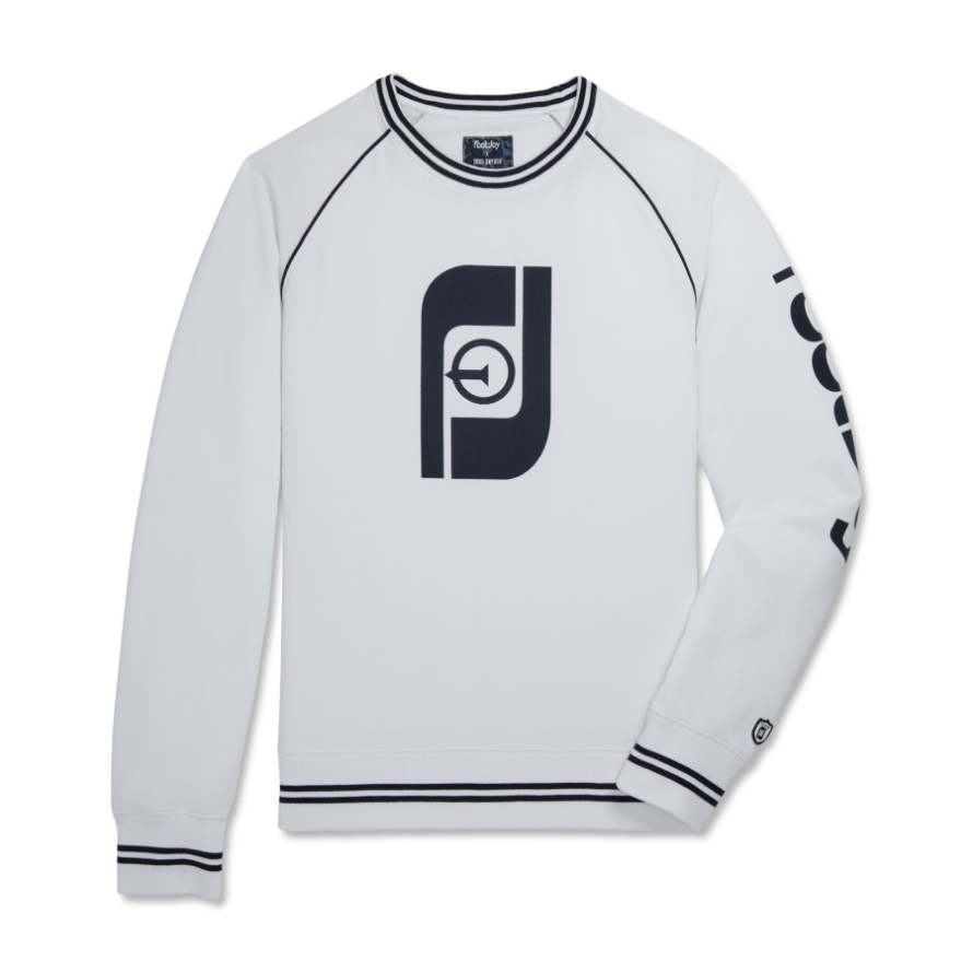 French Terry Raglan Crewneck Footjoy CA White-Navy