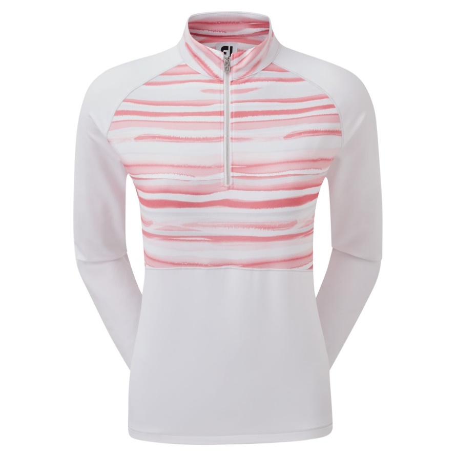 White Footjoy CA Half-Zip Jersey Watercolour Midlayer
