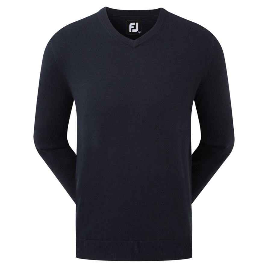 Navy Footjoy CA Wool Blend V-Neck Pullover